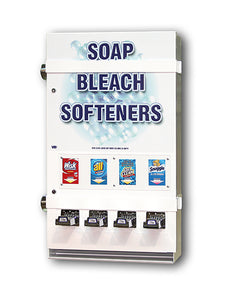4 COLUMN SOAP VENDOR PICTURE WITH SECURITY STRAPS EXTRA CALL TO ORDER 800-323-7181