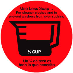 HI-EFFICIENCY WASHER SOAP DECAL 1/3 CUP 20PK