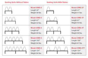 1 CHAIR & 1 TABLE SEATING UNIT NEED TO CALL IN TO ORDER 800-323-7181